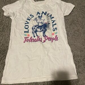 White Kids Shirt with Animal Print